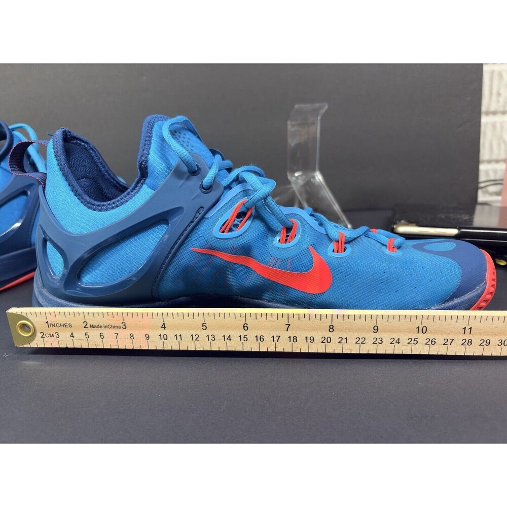 Nike Men’s Blue with Orange Accents Basketball Sneakers - Picture 4 of 16
